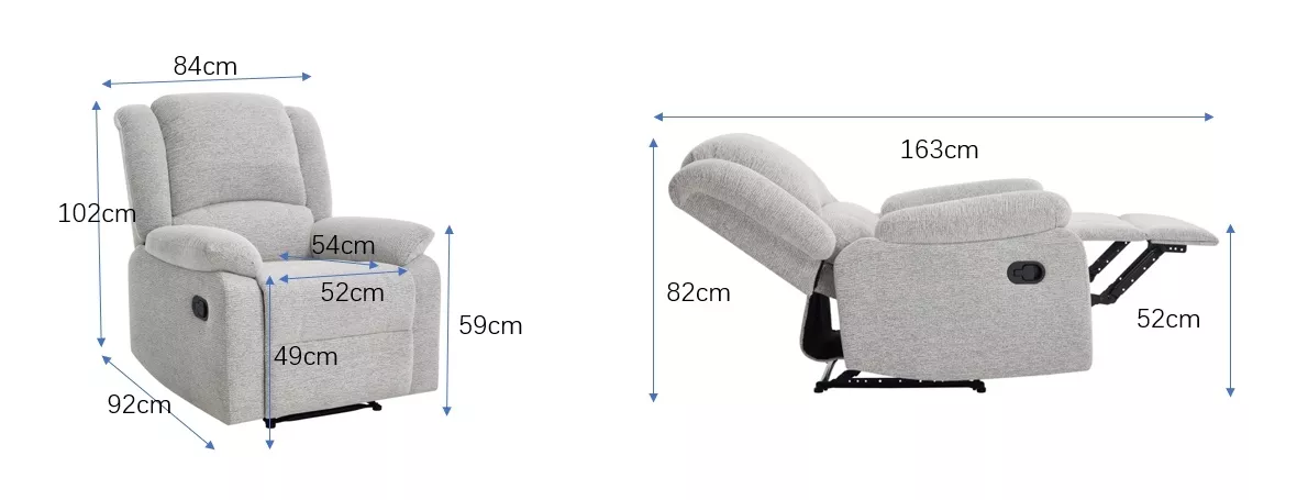 כורסת טלוויזיה ריקליינר דגם COMFORT צבע בז' מתצוגה ועודפים