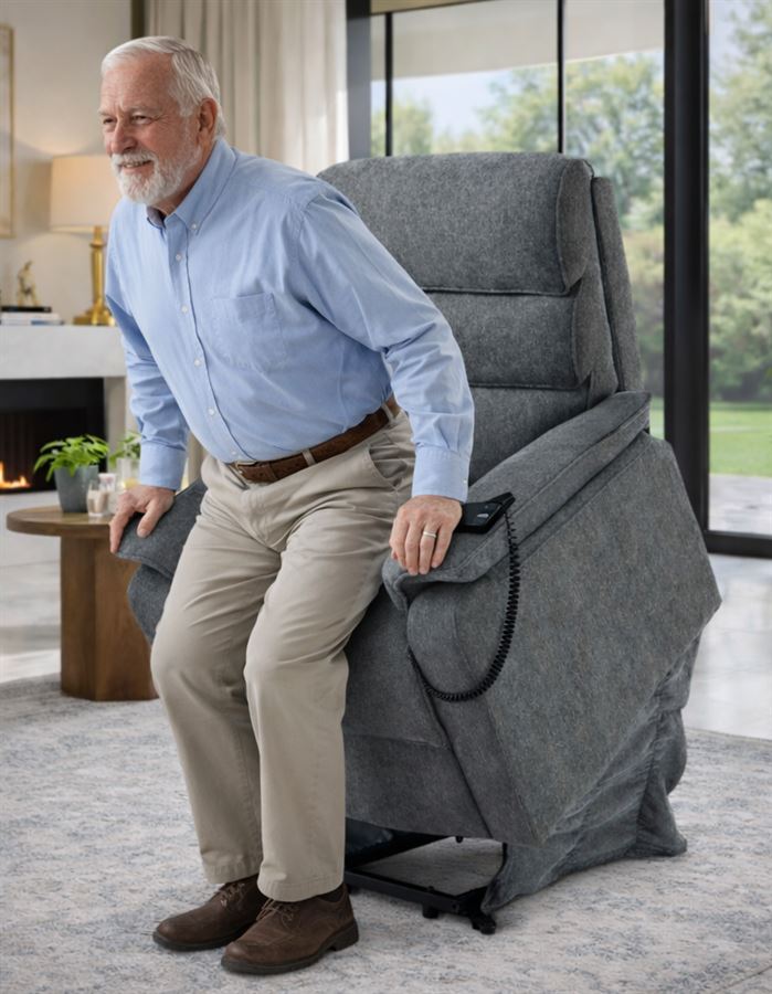 כורסת קימה חשמלית COMFY EASY LIFT צבע אפור כהה מתצוגה ועודפים