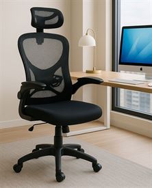 כיסא מנהלים יוקרתי דגם HI-TECH עם ידיות מתכווננות ומשענת ראש בצבע שחור מתצוגה ועודפים my-office