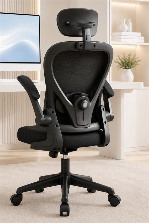 כסא מנהלים עם ידיות מתכווננות ומשענת ראש XP-26 צבע שחור מתצוגה ועודפים