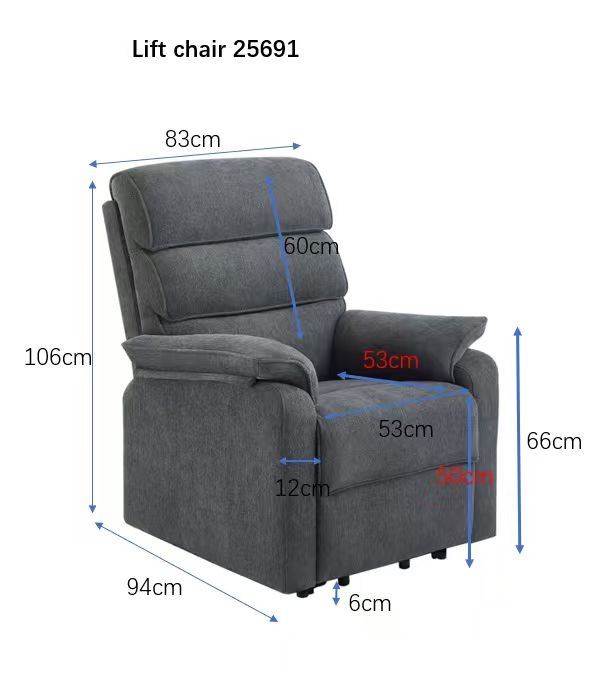 כורסת קימה חשמלית COMFY EASY LIFT צבע אפור כהה מתצוגה ועודפים