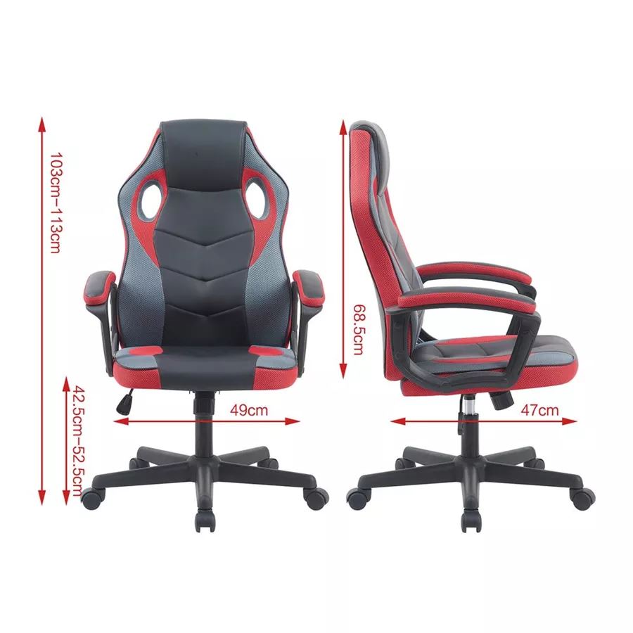 כסא גיימינג דגם Gamer צבע שחור אדום מתצוגה ועודפים