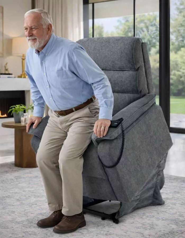 כורסת קימה חשמלית COMFY EASY LIFT צבע אפור כהה מתצוגה ועודפים