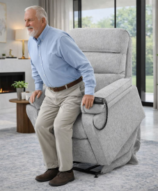 כורסת קימה חשמלית COMFY EASY LIFT צבע אפור בהיר מתצוגה ועודפים my-office