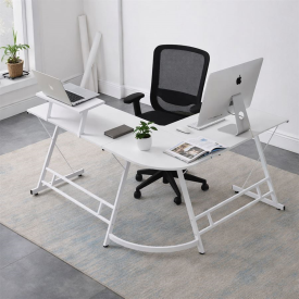 עמדת מחשב פינתית רחבה דגם DYNAMIC צבע לבן מתצוגה ועודפים my-office