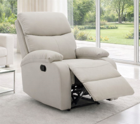 כורסת טלוויזיה מרופדת עם ריקליינר דגם Austin צבע אפור בז' ***במכירה מוקדמת 30 ימי עסקים my-office