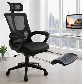 כסא מנהלים יוקרתי עם הדום נשלף דגם XP-50 צבע שחור במכירה מוקדמת 21 ימי עסקים my-office