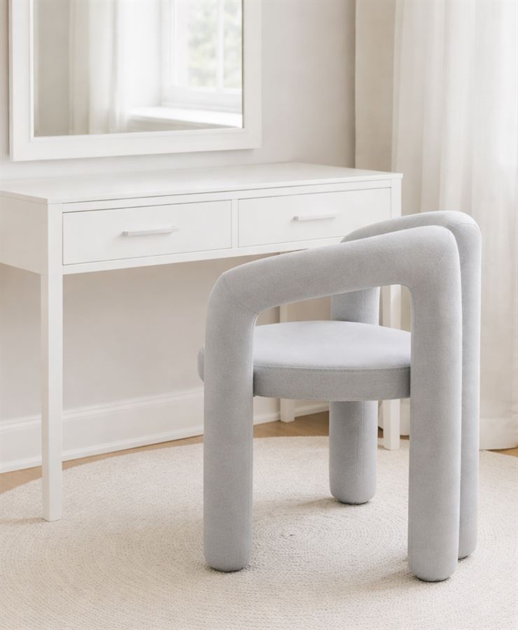 כסא בד מעוצב דגם Milano צבע אפור מתצוגה ועודפים