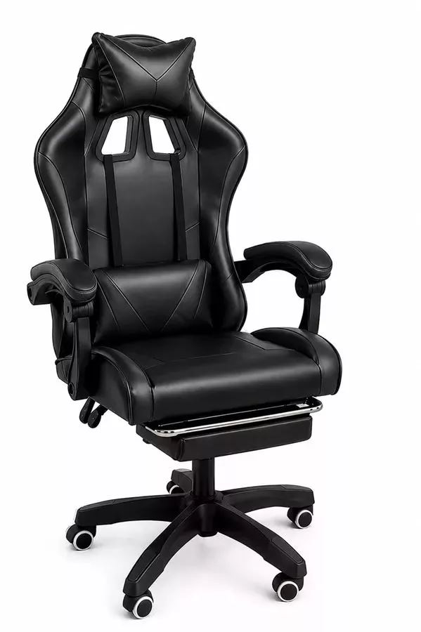 כסא גיימינג עם הדום נשלף דגם PRO14 צבע שחור מתצוגה ועודפים
