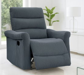 כורסת טלוויזיה מרופדת עם ריקליינר נשלף דגם EasyComfort צבע אפור כהה מתצוגה ועודפים my-office