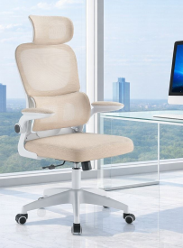 כסא מנהלים עם משענת גב וידיות מתכווננות דגם XP-40 צבע בז' לבן במכירה מוקדמת 14 ימי עסקים my-office