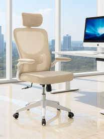 כסא מנהלים עם ידיות מתכווננות ומשענת ראש דגם XP-32 צבע לבן-חאקי במכירה מוקדמת 21 ימי עסקים my-office