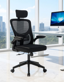 כסא מנהלים עם ידיות מתכווננות ומשענת ראש דגם XP-32 צבע שחור  ***ללא אריזה מקורית my-office