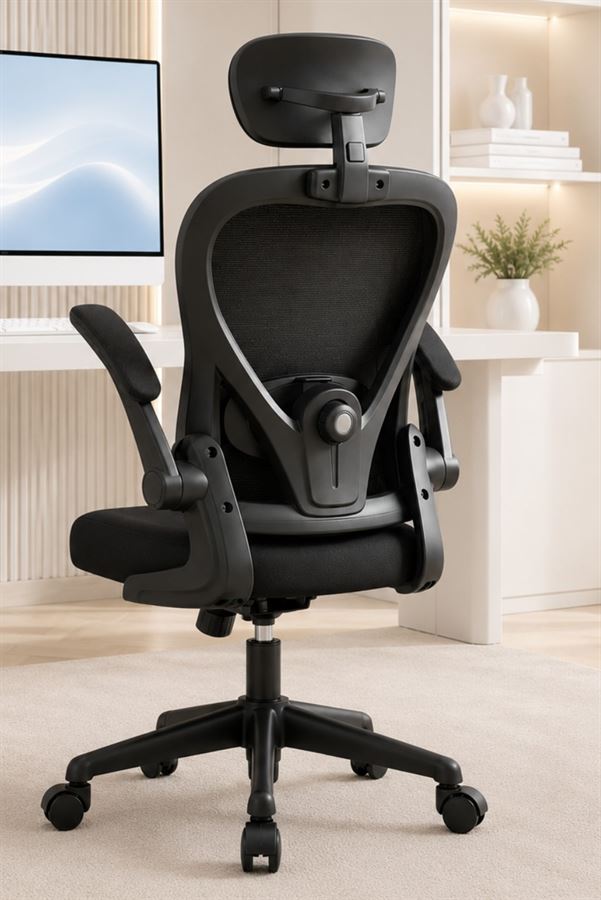 כסא מנהלים עם ידיות מתכווננות ומשענת ראש XP-26 צבע שחור מתצוגה ועודפים