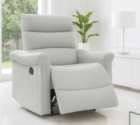 כורסת טלוויזיה מרופדת עם ריקליינר נשלף דגם EasyComfort צבע אפור בהיר מתצוגה ועודפים my-office