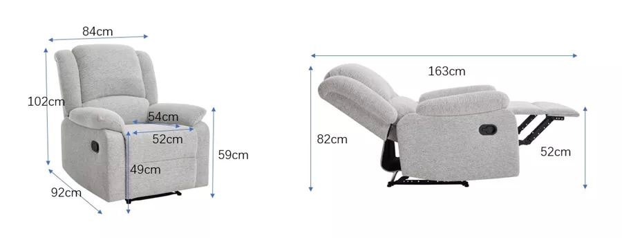 כורסת טלוויזיה ריקליינר דגם COMFORT צבע בז' מתצוגה ועודפים